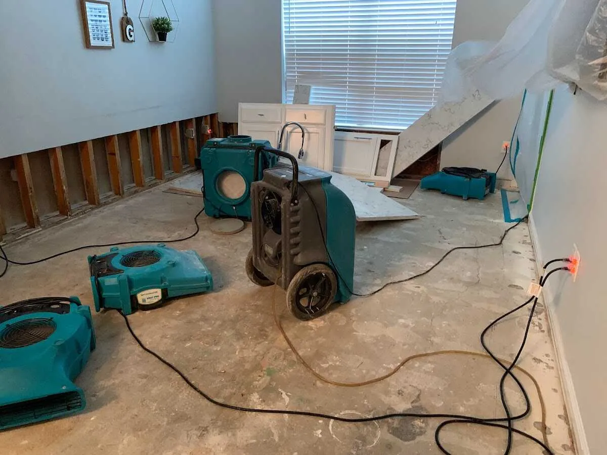 Dehumidifier in flood-cut room for Water Damage Restoration in Oldsmar